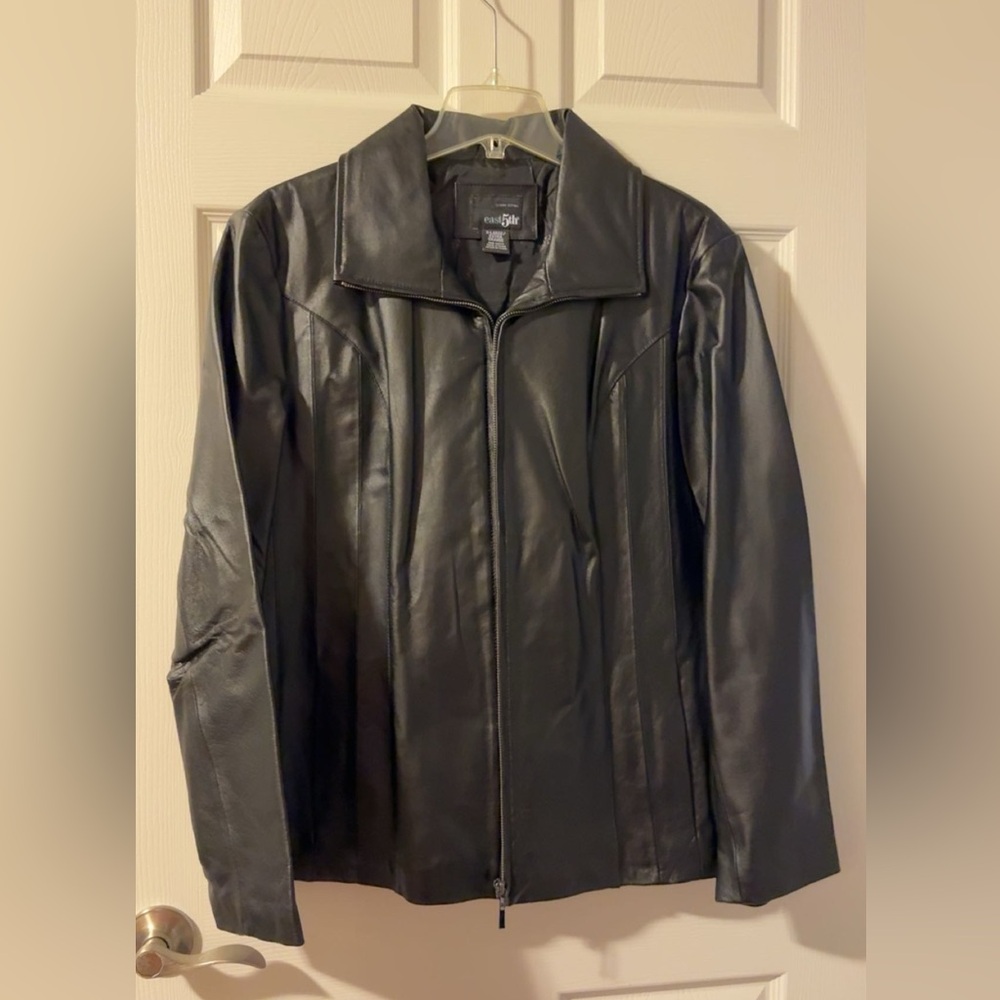 East 5th Genuine Black Leather Jacket
Woman’s Size XL